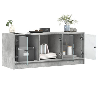 TV-taso lasiovilla betoninharmaa 102x37x42 cm