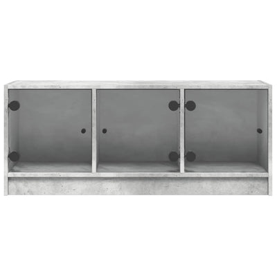 TV-taso lasiovilla betoninharmaa 102x37x42 cm