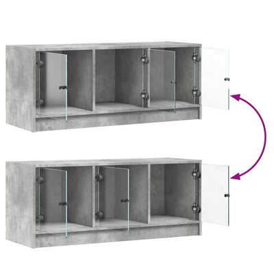 TV-taso lasiovilla betoninharmaa 102x37x42 cm