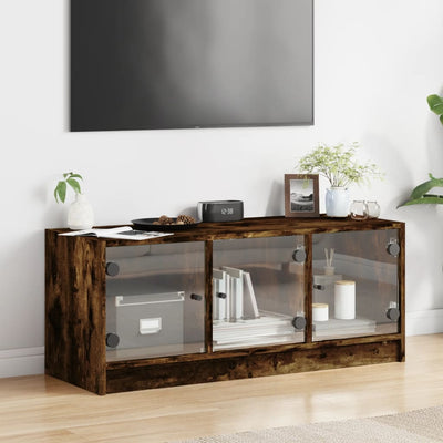 TV-taso lasiovilla savutammi 102x37x42 cm
