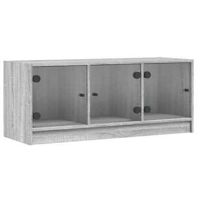 TV-taso lasiovilla harmaa Sonoma 102x37x42 cm