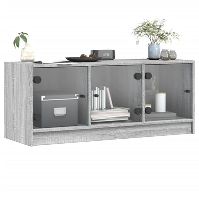 TV-taso lasiovilla harmaa Sonoma 102x37x42 cm