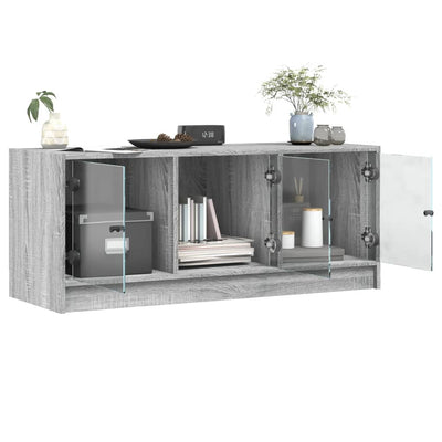 TV-taso lasiovilla harmaa Sonoma 102x37x42 cm