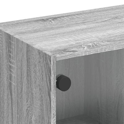 TV-taso lasiovilla harmaa Sonoma 102x37x42 cm