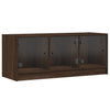TV-taso lasiovilla ruskea tammi 102x37x42 cm
