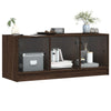 TV-taso lasiovilla ruskea tammi 102x37x42 cm