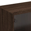 TV-taso lasiovilla ruskea tammi 102x37x42 cm