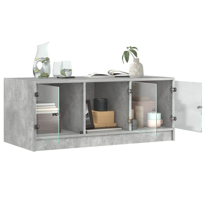 Sohvapöytä lasiovilla betoninharmaa 102x50x42 cm