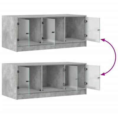 Betoninharmaa sohvapöytä Lura 102x50x42cm (lasiovilla)