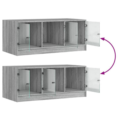 Harmaa sohvapöytä Lura 102x50x42cm (lasiovilla sonoma)