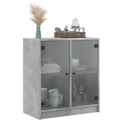 Sivukaappi lasiovilla betoninharmaa 68x37x75,5 cm