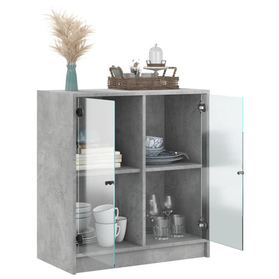 Sivukaappi lasiovilla betoninharmaa 68x37x75,5 cm
