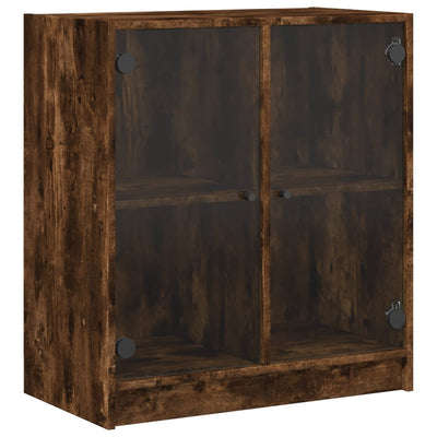 Sivukaappi lasiovilla savutammi 68x37x75,5 cm