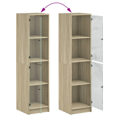 Kaappi lasiovilla Sonoma-tammi 35x37x142 cm