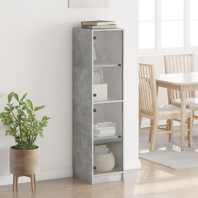 Kaappi lasiovilla betoninharmaa 35x37x142 cm