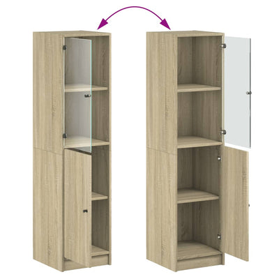 Kaappi lasiovella Sonoma-tammi 35x37x142 cm