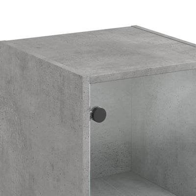 Kaappi lasiovella betoninharmaa 35x37x142 cm