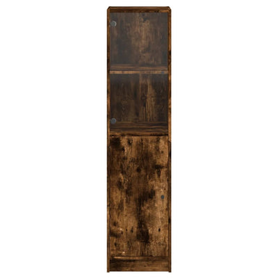 Kaappi lasiovella savutammi 35x37x142 cm