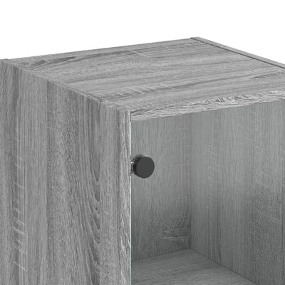 Kaappi lasiovella harmaa Sonoma 35x37x142 cm