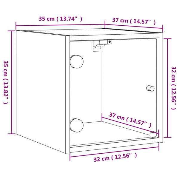 Harmaa yöpöydät Nicia 35x37x35cm (2 kpl sonoma)