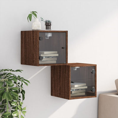 Ruskea yöpöydät Nicia 35x37x35cm (2 kpl tammi)