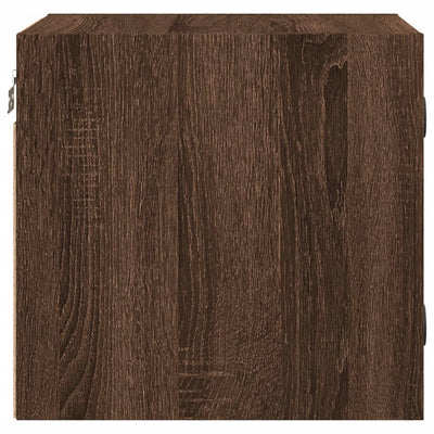 Yöpöydät lasiovilla 2 kpl ruskea tammi 35x37x35 cm