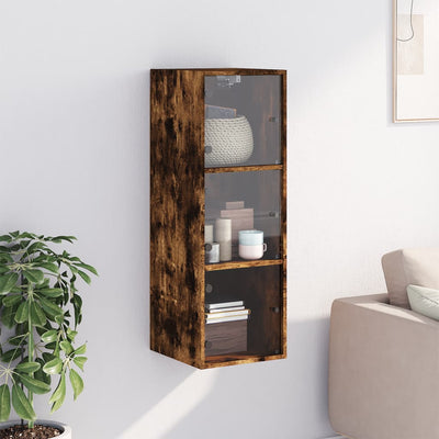 Savutammi seinäkaappi Pava 35x37x100cm (lasiovilla)