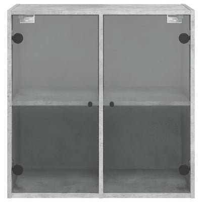 Betoninharmaa seinäkaappi Mitruca 68x37x68,5cm (lasiovilla)