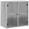 Seinäkaappi lasiovilla harmaa Sonoma 68x37x68,5 cm