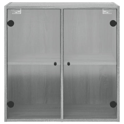 Seinäkaappi lasiovilla harmaa Sonoma 68x37x68,5 cm