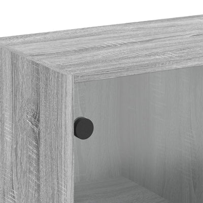 Seinäkaappi lasiovilla harmaa Sonoma 68x37x68,5 cm