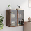 Seinäkaappi lasiovilla ruskea tammi 68x37x68,5 cm