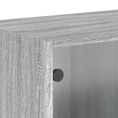 Harmaa seinäkaappi Crystal 68,5x37x35cm (lasiovilla sonoma)