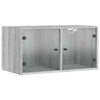 Seinäkaapit lasiovilla 2 kpl harmaa Sonoma 68,5x37x35 cm