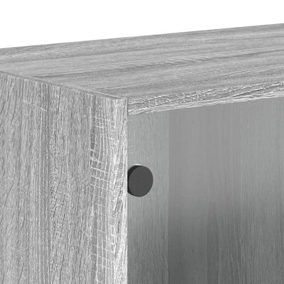 Harmaa seinäkaapit lasiovilla Crystal 68,5x37x35cm (2 kpl sonoma)