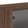 Seinäkaapit lasiovilla 2 kpl ruskea tammi 68,5x37x35 cm