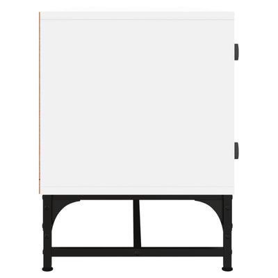 TV-taso lasiovilla valkoinen 102x37x50 cm