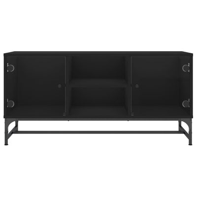 TV-taso lasiovilla musta 102x37x50 cm