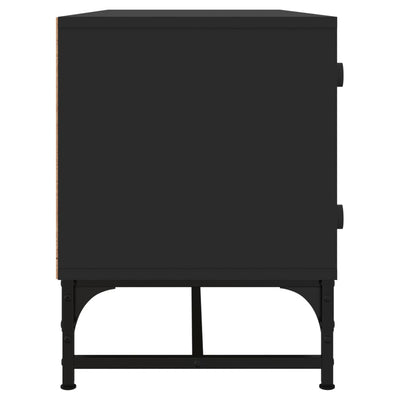 TV-taso lasiovilla musta 102x37x50 cm