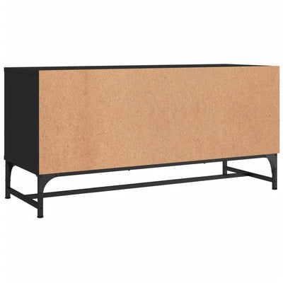 TV-taso lasiovilla musta 102x37x50 cm