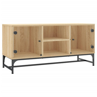TV-taso lasiovilla Sonoma-tammi 102x37x50 cm