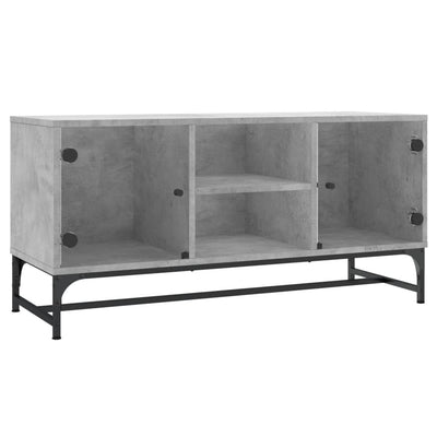 TV-taso lasiovilla betoninharmaa 102x37x50 cm