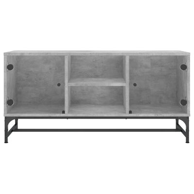 TV-taso lasiovilla betoninharmaa 102x37x50 cm