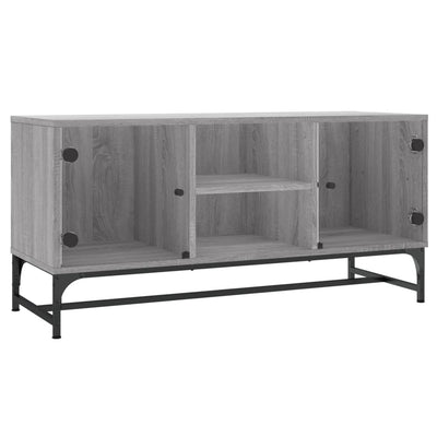 TV-taso lasiovilla harmaa Sonoma 102x37x50 cm
