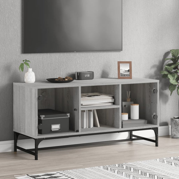 TV-taso lasiovilla harmaa Sonoma 102x37x50 cm