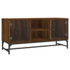 TV-taso lasiovilla ruskea tammi 102x37x50 cm