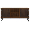 TV-taso lasiovilla ruskea tammi 102x37x50 cm