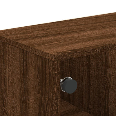 TV-taso lasiovilla ruskea tammi 102x37x50 cm