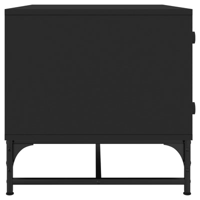 Musta sohvapöytä Iliesiu 68,5x50x50cm (lasiovilla)