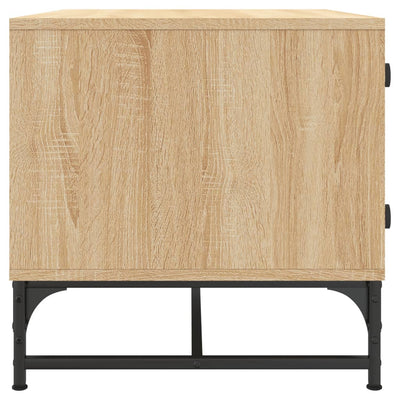 Sonoma tammi sohvapöytä lasiovilla Iliesiu 68,5x50x50cm